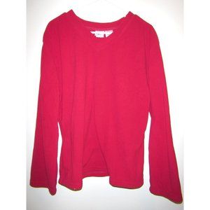 Plus Size Ladies Red Fleece V-Neck Sweater XXL 2XL, Logo Athletic Reebok